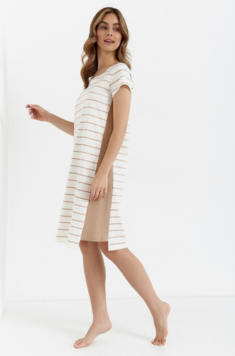 Koszula nocna z bawełny 451 Cana - ecru cappuccino