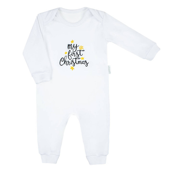 163516 Magia Świąt Pajacyk niemowlęcy Nicol - haft "My First Christmas"