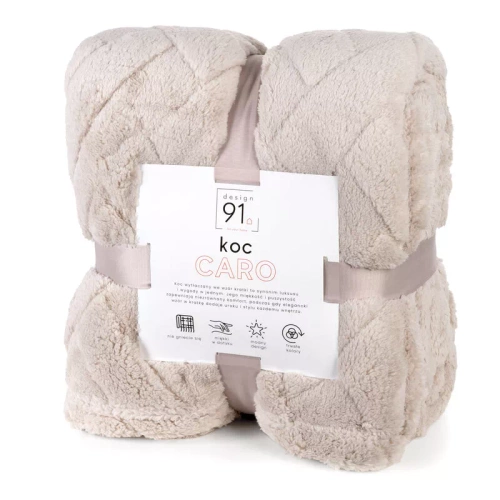 Koc narzuta z mikrofibry Caro Designe91 beżowy 