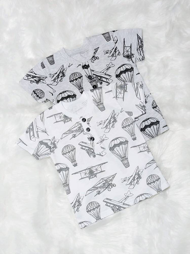 Koszulka dziecięca Aviator krótki rękaw Bambarillo biały 