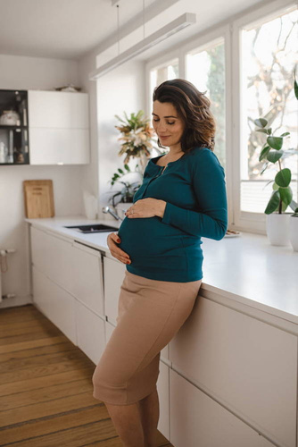 Bluzka ciążowa i do karmienia Tummy Milk&Love szmaragdowy