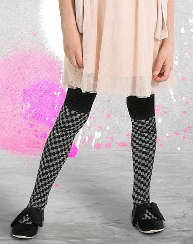 Rajstopy Dziewczęce 2323   Knittex - nero bianco