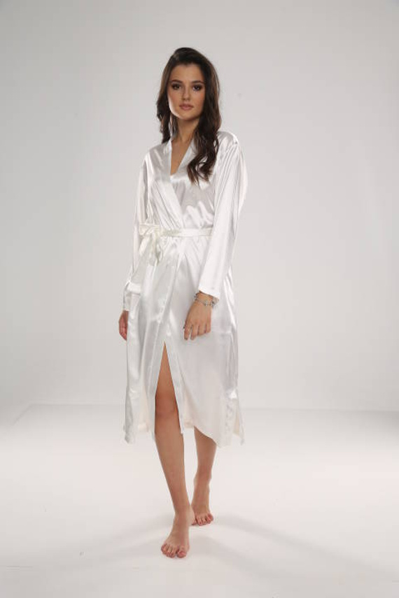 798 Classic szlafrok damski Forex - perłowy