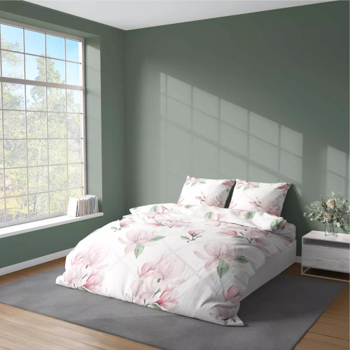 Pościel z mikrofibry kwiaty 5034 A Detexpol różowy 