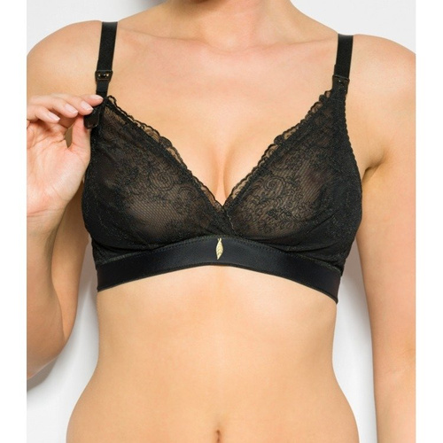 Mama Sensi Light Black miękki biustonosz do karmienia Momtobe czarny