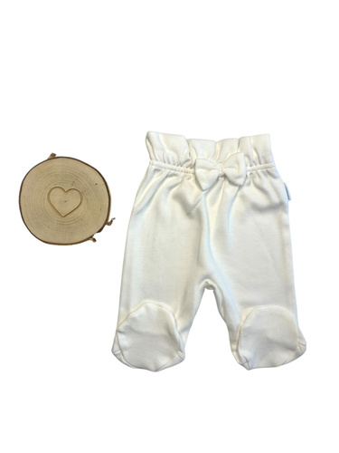 Mamatti PG15216 – półśpiochy niemowlęce ecru gładkie, z wysokim stanem