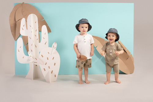 Krótkie spodenki na gumce Free Soul Pinokio - zielony druk