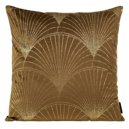 Poszewka dekoracyjna welwetowa Blink 21 liście Eurofirany brązowy