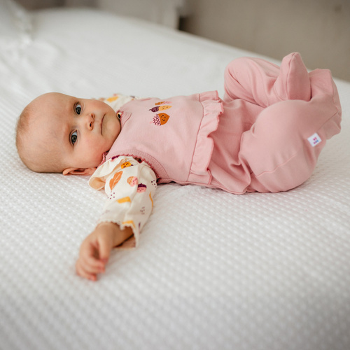 Fluffy Tails Eevi – Śpiochy niemowlęce różowe, bawełniane