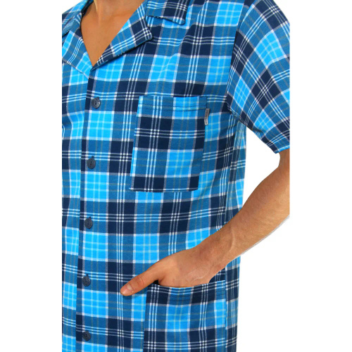 Bawełniana piżama męska, rozpinana 2629/13 Sesto Senso - granatowy 