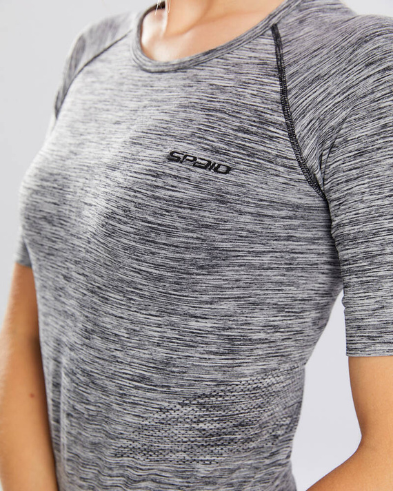 Bluzka damska krótki rękaw Melange Rashguard Spaio grey