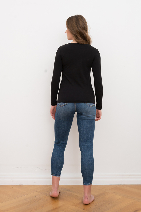 Bluzka damska długi rękaw Ibiza Italian Fashion - czarny