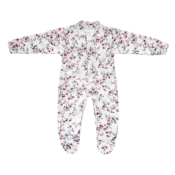 "Rose" Pajac bawełniany Terjan - white rose