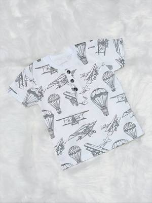 Koszulka dziecięca Aviator krótki rękaw Bambarillo biały