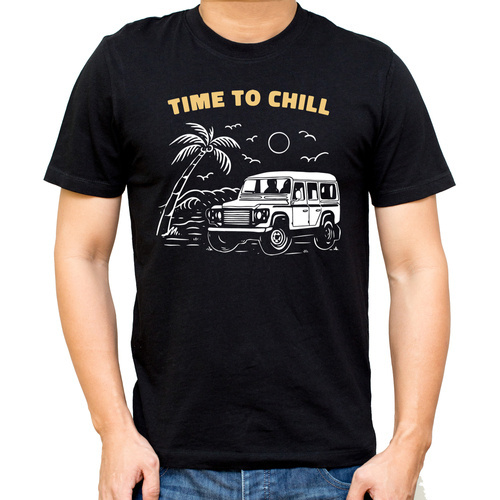 Koszulka męska "WAKACJE – TIME TO CHILL" Moocha czarny