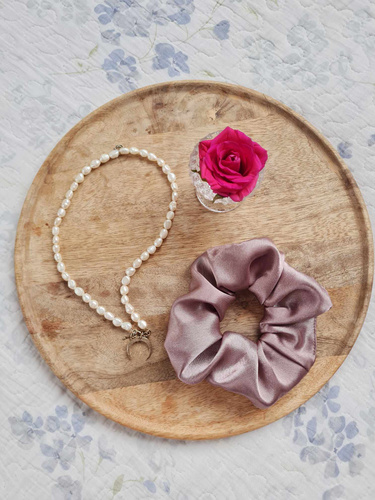 Gumka do włosów GS scrunchie satynowa Marija - choco