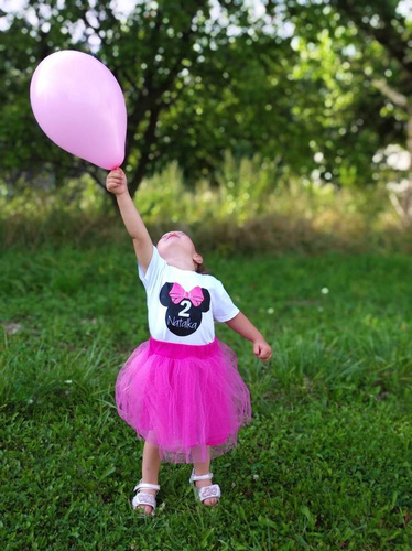 "1 urodziny roczek" body krótki rękaw Moocha róż