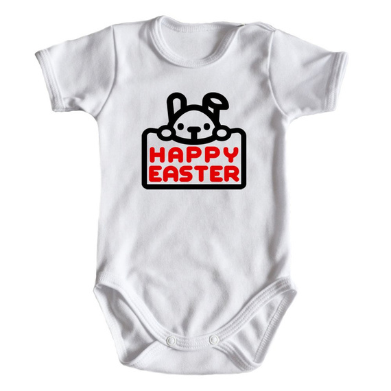 Body krótki rękaw "Happy Easter" Moocha białe