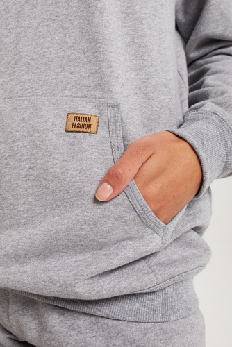 Komplet Damski dł. rękaw, dł. spodnie Fox Italian Fashion czarny - melanż