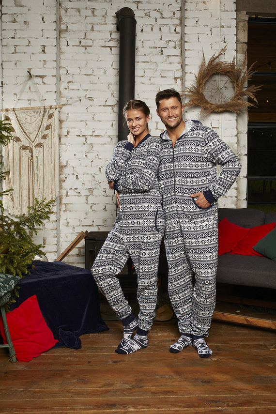 Piżama męska, kombinezon Alaska Italian Fashion- granat