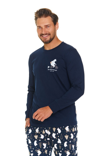 PMB.5263 "Frozen" Piżama Męska Doctor Nap - navy blue