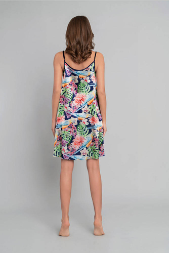 Koszula damska na wąskich ramiączkach Polinezja Italian Fashion - druk kwiaty