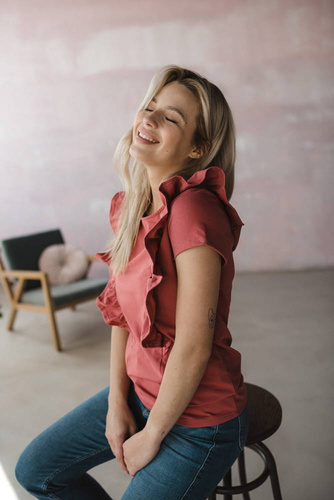 Bluzka do karmienia Milky Waves z krótkim rękawem Milk&Love dusty cedar