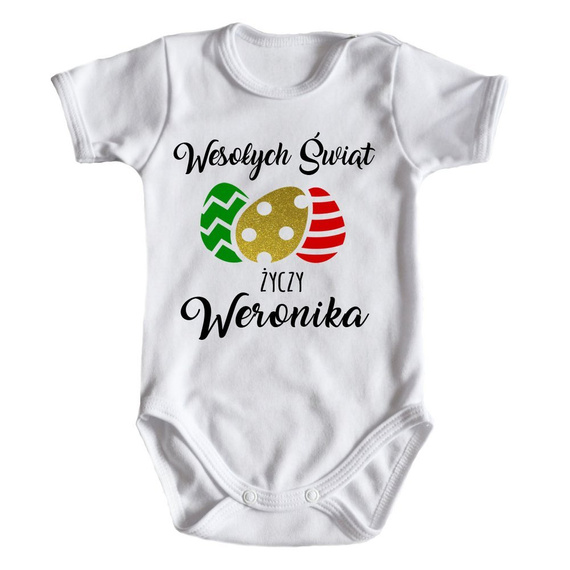 "Moja pierwsza Wielkanoc" body krótki rękaw Moocha białe