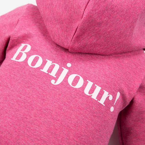 Pajac z kapturem kombinezon Bonjour Eevi - bordowy