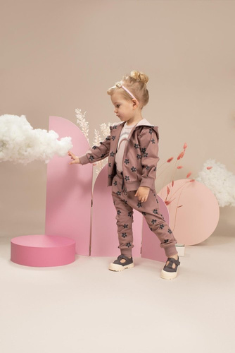 Bluza z kapturem Happiness Pinokio - ciemny róż/druk