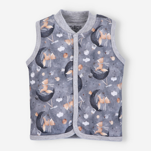 Kamizelka z bawełny organicznej Space Tour Nini szary 