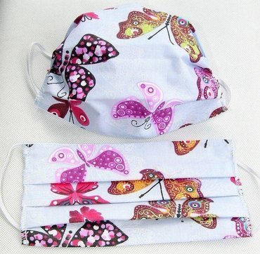 Maseczka dwuwarstwowa Karo - 4493 kolorowe motyle