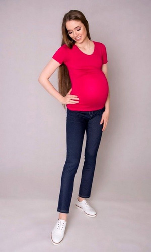 984 Bluzka ciążowa w serek do karmienia MIRACLE- bordowa
