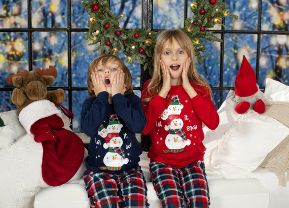 Piżama dziewczęca 594/172 592/172 Snowman 2 Cornette czerwony