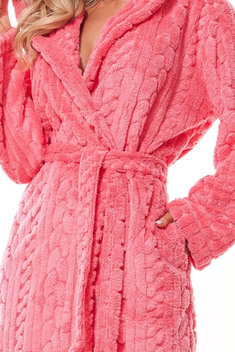 Krótki Szlafrok Damski 2308 Swet L&L - koralowy