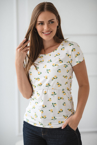 Bluzka do karmienia i ciążowa Milk Shirt cytrynki krótki rękaw – komfort i styl Milk&Love 