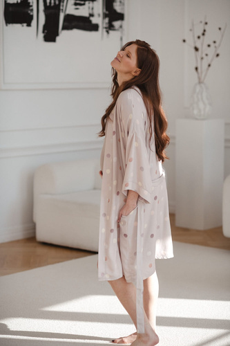 Szlafrok ciążowy bambusowy Polka Dots Milk&Love 