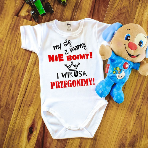 "My się z mamą nie boimy" body krótki rękaw Moocha czarny