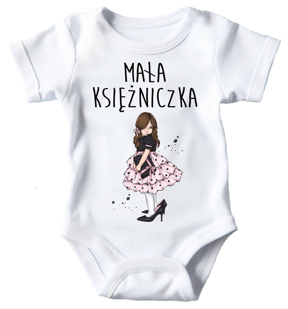 Body krótki rękaw "Mała księżniczka" Moocha biały