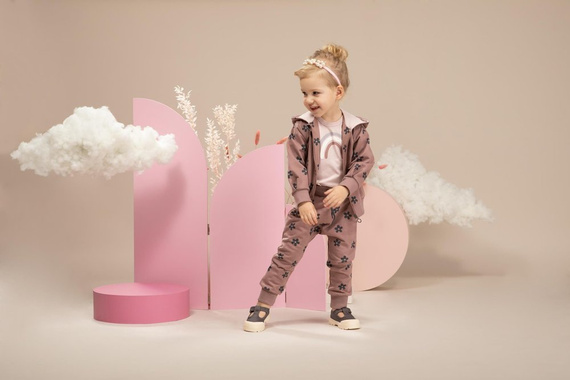 Bluza z kapturem Happiness Pinokio - ciemny róż/druk