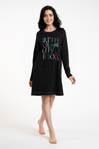 Koszula nocna damska Olza Italian Fashion - czarny