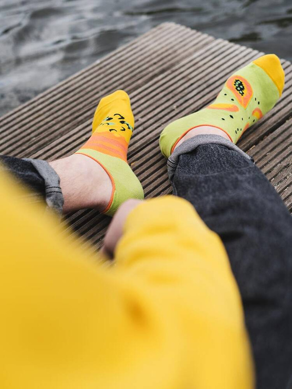 Skarpety męskie Asymetryczne 009 More - 001 limonka