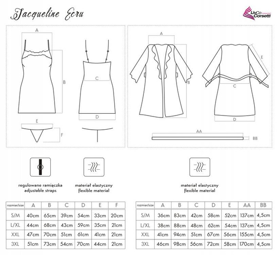 Komplet trzyczęściowy Jacqueline Ecru LC 90249 LivCo Corsetti Fashion- ecru