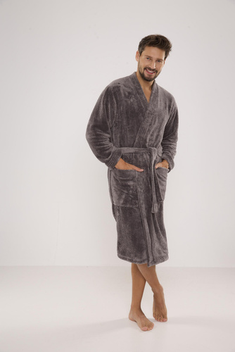 391 Hugo szlafrok męski De lafense - szary