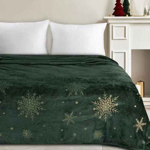 Narzuta świąteczna welurowa Carol Eurofirany granatowy  