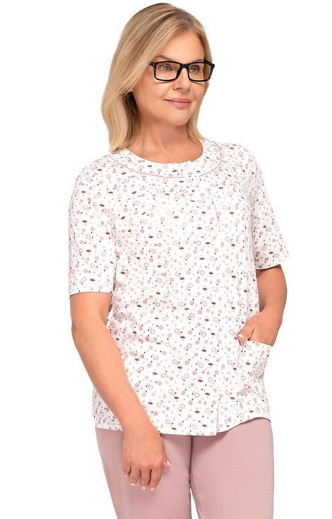 Martel Maria I 200 – piżama damska bawełniana rozpinana, 3/4 spodnie- 30 cappuccino