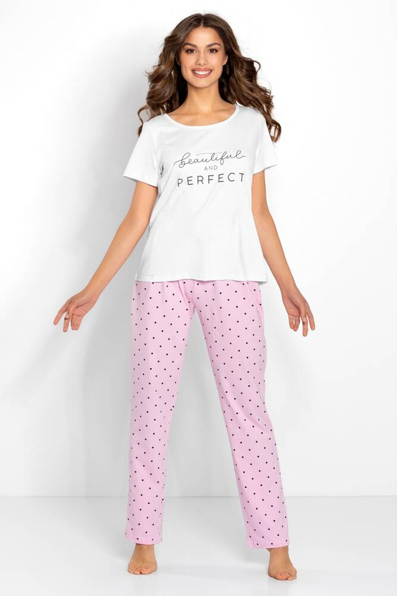Piżama damska Flawless Momenti Per Me white-pink 