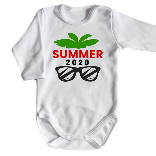 "Wakacje 2020" body długi rękaw Moocha czarny