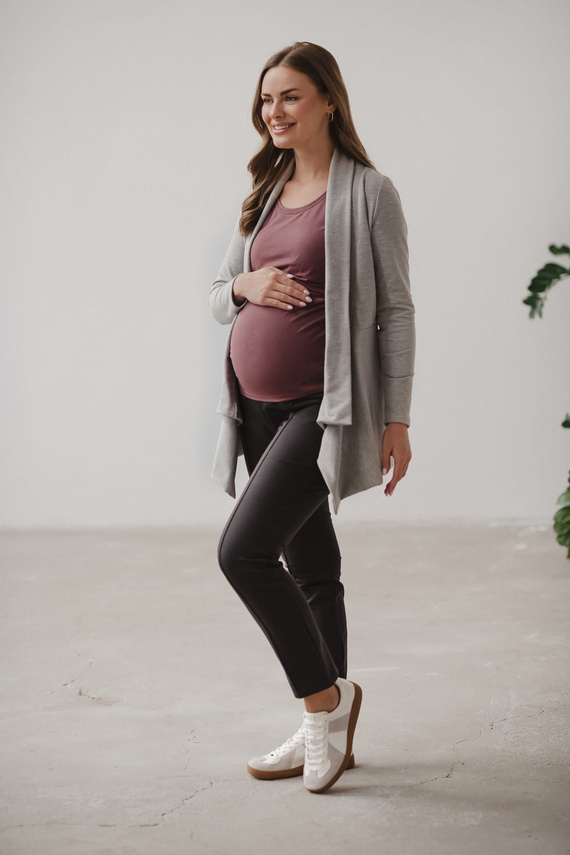 Kardigan ciążowy Mama Wrap Milk&Love jasny szary melanż