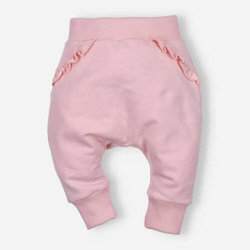 Spodnie dresowe z bawełny organicznej ABN-4518 Nini pudrowy róż